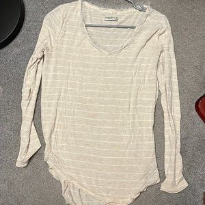 Cream and white striped long sleeve